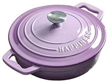 CHDWEY Soup Pot Purple Enamel Cast Iron Stock Pot with Lid Saucepan Casserole Kitchen Accessories Cooking Tools