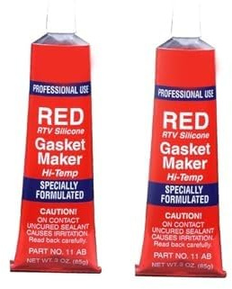 DIOXSTAR Red RTV Silicone Instant Gasket Maker Adhesive Sealant 85g Tube, Multi-Material Adhesive and Sealant, Ideal for Gaskets, Sealing, Repairs, And Bonding, (2 Pcs)