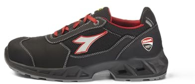 Utility Diadora Mixte Shark Engine Low S1ps Fo SR ESD Chaussure de Protection Incendie et de sécurité, Noir et Rouge, 39 EU