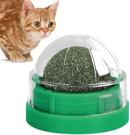 Katzenminze-Bälle, die an der Wand kleben – Kauspielzeug zum Lecken von Katzen, Kauspielzeug zum Lecken von Katzen, Rollball mit Katzenminze, Leckerli-Ball für Katzen, um den Appetit anzuregen und die