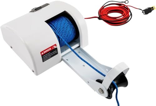 BLHYHLB Affidabile verricello di ancoraggio marino argano salpa ancora kit con telecomando wireless, ancoraggio elettrico per argano barca fino a 25/20,4 kg. Include 30 m pre-avvolto corda di