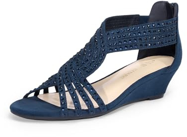 DREAM PAIRS Sandales compensées à plateforme pour femme, espadrilles confortables à bout ouvert avec boucle et sangle de cheville