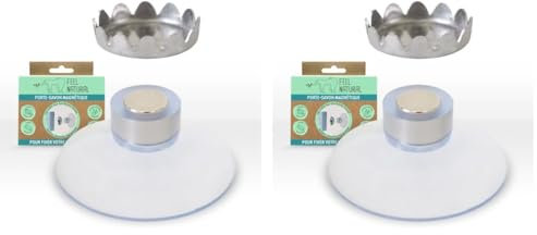 Porte Savon Magnétique - Support Savon Douche, Lavabo, Baignoire - Ventouse Aimantée PVC - Peut Supporter Savons Jusqu'à 200g - Fixation Pratique - pour Surface Lisse et Propre - Feel Natural