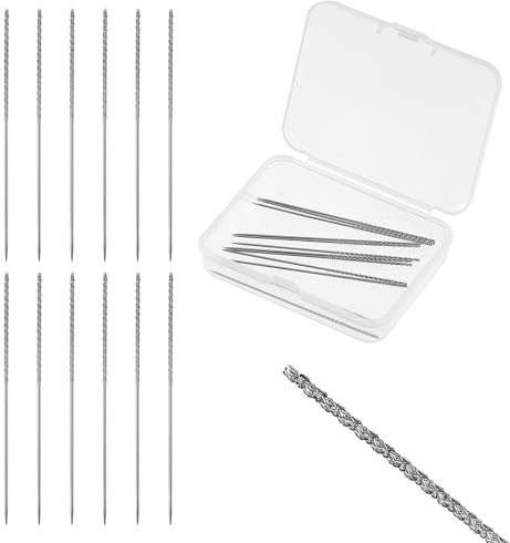 12 PCS Snag Repair Needle, Snag Nab It Tool, Leather Splicing Needle Hand Sewing Repair Tool Accessory, Leather Craft Sewing Stitching Needles for Knitted Woven Cloth