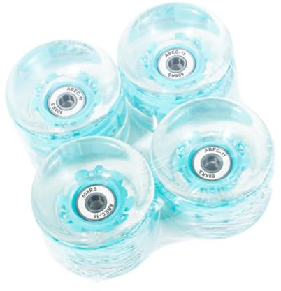 F Fityle 4X Skateboardräder LED Cruiser Räder hohe elastische PU -Verschleiß -Widerstand Leuchtend Glatte Reparaturteile Rollen Leuchten, Weiß