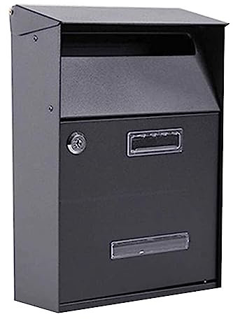 PNAJFUEL Mailbox Galvanized Sheet Post Box Vintaletter Box with See through Window Drop Box Suggestbox Key Lock Box Mail Boxes