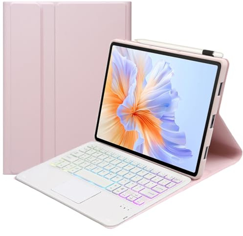 Funda para teclado Honor Pad V9 (11.5 pulgadas), teclado inalámbrico Bluetooth, funda tipo libro | Teclado retroiluminado | Ratón táctil