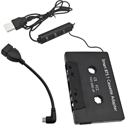Asyduey Adaptateur de Cassette Bluetooth 5.1 Adaptateur de Cassette sans Universel pour Voitures et Camions avec Lecteur D'Application de Cassette