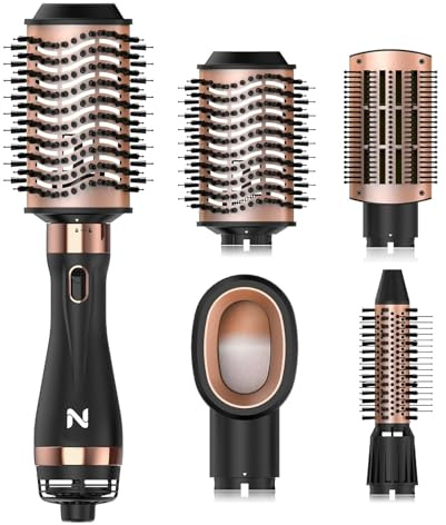 Natrial Professional Hot Air Brush Multi-Styler for Drying Straightening and Volumizing All Hair Types with Frizz-Free Salon Quality Blowout