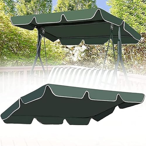 MXCZFC Swing Seat Canopy Replacement, Garden Swing Canopy Replacement, Waterproof Windproof Anti-Uv Heavy Duty Rip Proof Garden Hammock Top Cover, Green,190x132x15cm