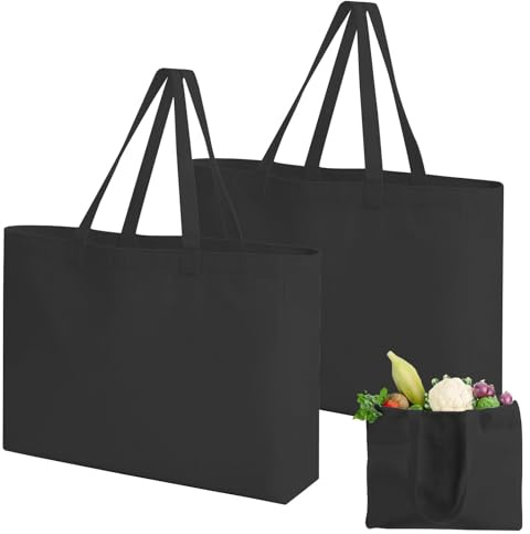 dogmoon Cotton Bags, Cotton Canvas Plain Tote Bags with Handle, Reusable Large Canvas Bag, 100% Cotton Canvas Bags for Shopping and Travel