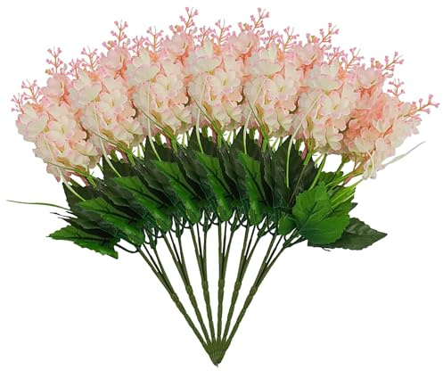 Generisch 6 Stück künstliche Glyzinien Blumenstrauß Seide Faux Hyazinthe Blumen für Hausgarten Indoor Outdoor Zäune Dekoration Trockenblumen Frühling (Pink One Size)