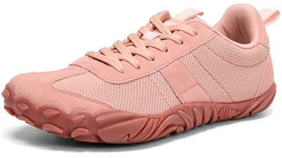 UBFEN Barfußschuhe Herren Damen Minimalistische Leichte Bequeme Traillaufschuhe für Fitness Wandern Outdoor Rosa 42 EU