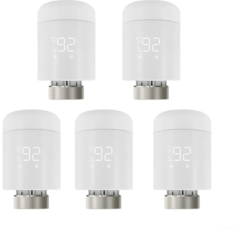 HEIBTENY Smartes Heizkörperthermostat programmierbares Heizungssteuerungssystem für Zigbee für Tuya Smart App, Sprachbefehle, unterstützt Fenster, offene Erkennung, batterieeffizient (5 Stück)
