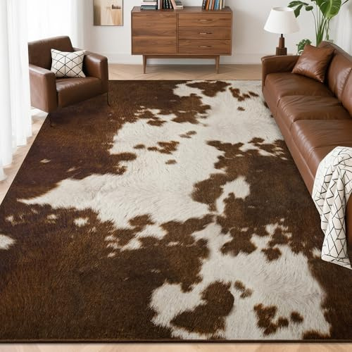 Foxmas 5x7 Cow Print Washable Rug
