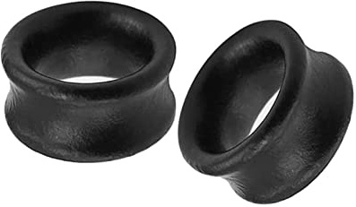 Hoisy Pack de 2 Set de Piercing Oreja, Set de Piercing Oreja 10mm, Madera Negra, Madera, Dilataciones Tunel Plug Negro