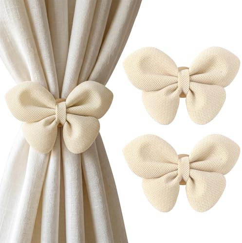 KXVXXV 2 Stück Vorhang Raffhalter Magnetisch Schleife Vorhanghalter | Gardinen Raffhalter für Vorhänge Gardinenhalter Magnetisch Gardinen Halter Gardinenraffer