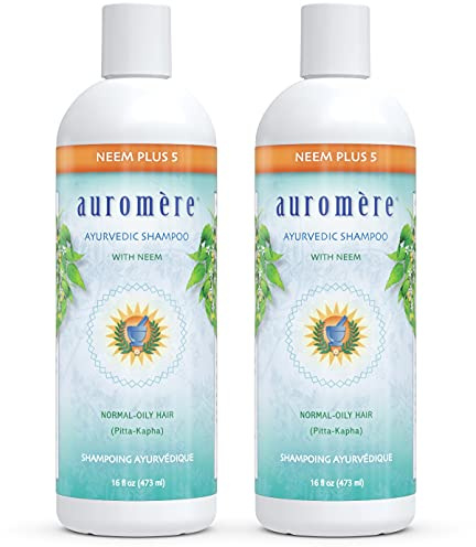 Pack of 2 x Auromere Ayurvedic Neem Plus 5 Shampoo - 16 fl oz
