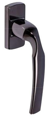 Vachette Set de Poignée de Fenêtre sur Bloc Platine ARTIS - Indexage à 90° - Entraxe 43 mm - Fixation Invisible, Vis Comprises - Matériau Aluminium Résistant - Garantie 5 Ans - Finition Diamant Noir