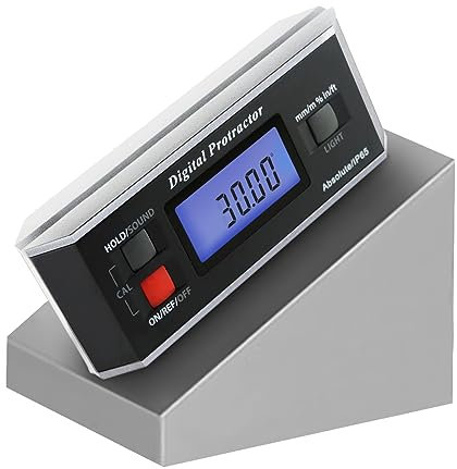 Digital Angle Finder Magnetic Protractor Inclinometer Angle Level Meter Tool Digital Protractor Bevel Gauge for Woodworking, Table Saw, Construction V-Groove 0~360 degree with Backlight