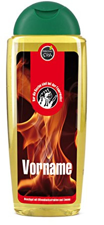 Lustapotheke® Duschgel d'Olive 300 ml als Geschenk für Feuerwehrmann mit Aufdruck d. Namens