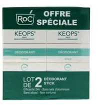 Keops Duo Stick sans Alcool Efficacité 24h -20% sur le Lot, 2x40 ml