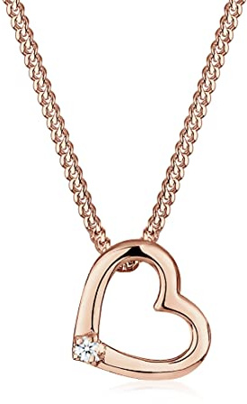 Elli DIAMONDS Halskette Damen Herz Liebe Zart Diamant (0.015 ct.) in 925 Sterling Silber