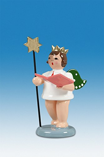 Rudolphs Schatzkiste Holzfigur Engel mit Stern Buch und Krone Höhe 6cm NEU Holzengel Instrument Seiffen Erzgebirge Figur Dekoration Holzfiguren Weihnachten Fensterschmuck Spielzeug Deko