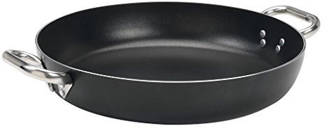 Pentole Agnelli ALSA110SS40 Alblack Tegame con Maniglie, Alluminio, Nero, 40 cm