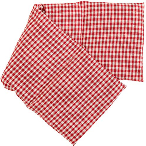 4-Kammer Körnerkissen 20x60cm groß - rot-weiß - Wärmekissen