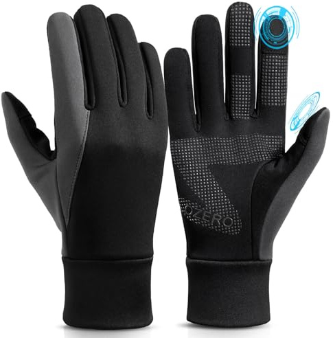 OZERO Winter Warm Gloves for Men: Cold Weather Lightweight Touchscreen Gloves - Thermal Glove Windproof Anti-Slip for Running Cycling Driving