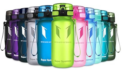 Super Sparrow Borraccia Sportiva & Bottiglia Bambini Senza Perdite - 350ml Borraccia Scuola - Senza BPA