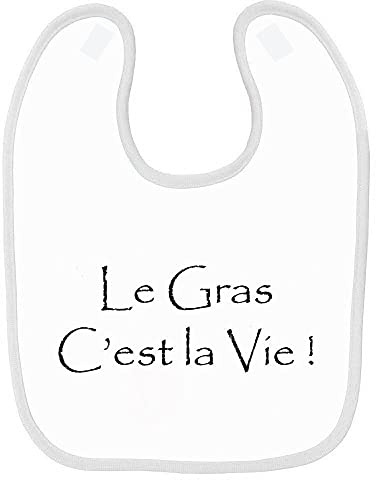 Bavoir bébé kaamelott le gras c'est la vie Blanc