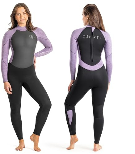 Osprey Womens Full Length 5mm Winter Wetsuit, Adult Neoprene Surfing Diving Wetsuit, Zero, Purple, XS