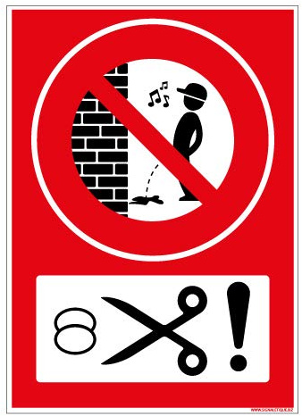 Panneau Interdiction d'Uriner - Protection Anti-UV - Dimensions 210x300 mm - Plastique Rigide PVC 1,5 mm