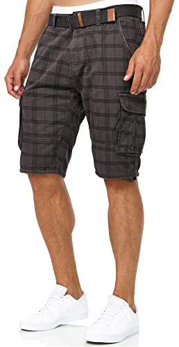 Indicode Hommes Monroe Cargo Shorts | Pantalon Court Cargo avec Ceinture