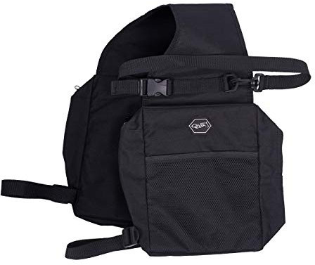 Equipride QHP Doppel-Satteltasche mit Reißverschlusstasche für Sattel schwarz