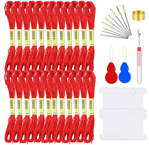 Embroidery Floss Kit-24 Skeins Premium Cross Stitch Thread for Knitting, Embroidery Stitching and Cross Stitch Project