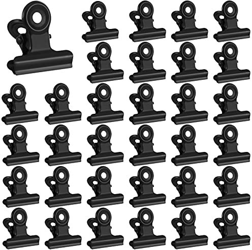 tonyg-p Kleine Büroklammern 60 Stück Mini Metall klammern, 22 mm Multi-function Clips for klammern, Briefklemmer für Fotos, Office and Kitchen(Schwarz)