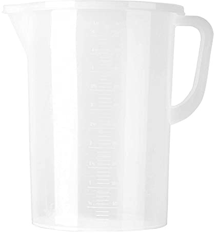 MSemis Kunststoff Wasserkrug 1L 2L 3L 5L Plastik Wasserkaraffe mit/ohne Deckel Transparent Wasser Kanne Teekanne Pitcher Z Transparent 5L