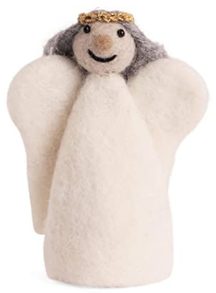 Gry & SIF handgemachter Weihnachtsengel aus Filz, Weihnachtsdeko, Weihnachtskrippe Kinder, Weihnachtsgeschichte, Weihnachtsfiguren, Weihnachtsdeko Figuren, Krippenfiguren | Weihnachtsengel ca. 10 cm