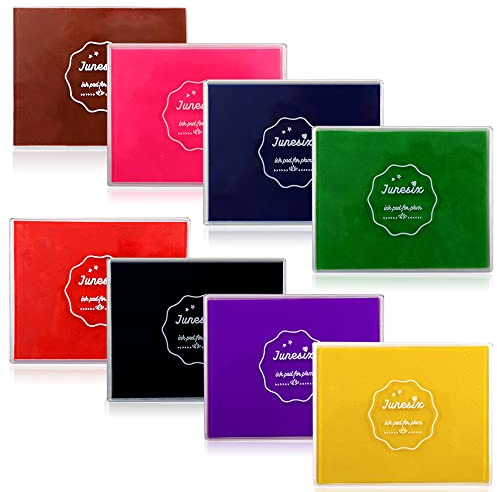 8 Colors 12.5 X 10cm Large Size Washable DIY Craft Ink Pads, Finger Painting Ink Pad, Color Stamp Pads for Paper, Card, Notebook, Poster