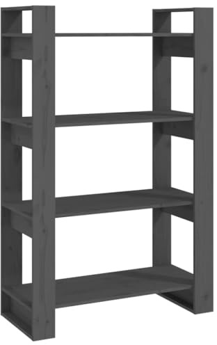 vidaXL Estantería/Divisor de Espacios Madera de Pino Gris 80x35x125 cm