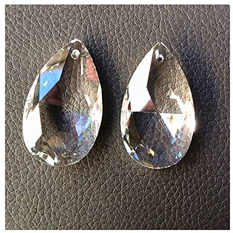 JUIYU Lustre Cristal Prismes Pendentifs 25 pièces/lot 50mm Lustre Larme Forme Transparent Cristal Lustre éclairage décoratif Verre Cristal Lampe pièces
