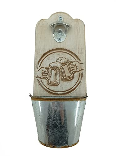 TBQ Cerveza Soda Abrebotellas Vintage Montado de Pared Botellas,Sacacorchos,Abrelatas Colgante y Tenedor de la Tapa,Ideal para Bares,Fiestas,Accesorios,Cocina Casera,Excelente Mejor Regalo (Beige)