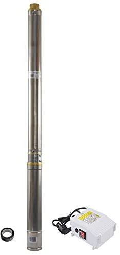 Agora-Tec® 3 Zoll Tiefbrunnenpumpe Premium 750W 5.5-62 30m Kabel | Klarwasserpumpe Edelstahl | 5500l/h Fördermenge | 62m Förderhöhe | 6,2 bar | Ø 79mm | 1¼ IG |