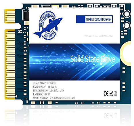 Dogfish SSD M.2 2230 NVMe PCIe 4.0 1TB 3D TLC NAND Gaming Internal Solid State Drive Kompatibel mit Steam Deck PS5 Surface Pro Laptop Desktop (M.2 2230 NVMe 4.0, 1TB)