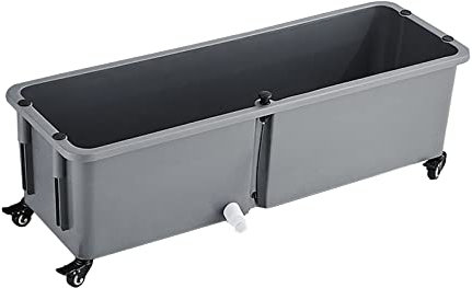 LBONG Mobiles Küche Spültisch Garten Spülbecken Innenräume Waschküche Spüle,1 Becken Waschbecken aus Kunststoff, Waschtrog(90X40X40.5cm/35.4X15.7X15.9in,Grey)