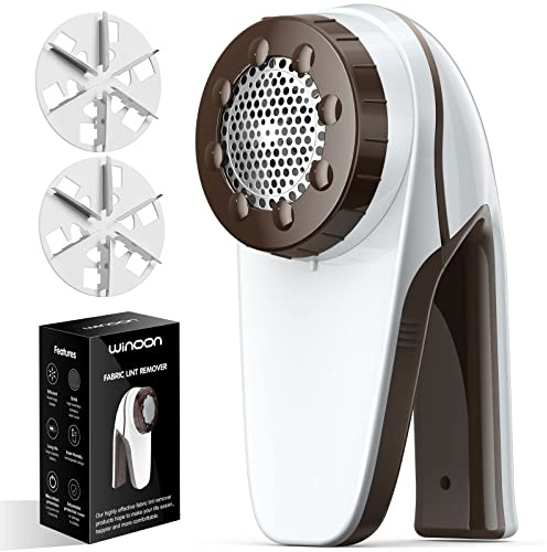 winoon Rechargeable Lint Remover, Fabric Shaver Defuzzer with Large Shaving Area to Remove Fuzz and Pill for Clothes, Sweater, Stocking, Couch, Furniture, Blanket(Gray)