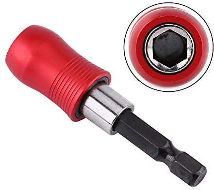 BORDSTRACT 1/4 Hex Shank Magnetic Drill Bit Holder Extension Rod for Electric Drill Screwdriver Length 60mm Screwdriver Bit Holder Lightweight Change Quick Extension Rod Bit Replacement Portable Red